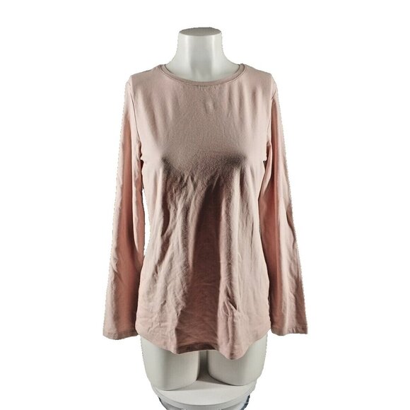 NWT STYLE&CO Basic Top Long Tee M(8-10) Pink Cotton Knit Pullover Casual - Picture 1 of 11